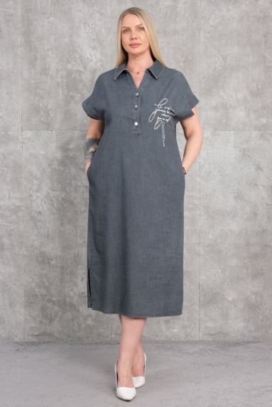 wholesaleЖенщинам Одежда Джинсовое платье больших размеров