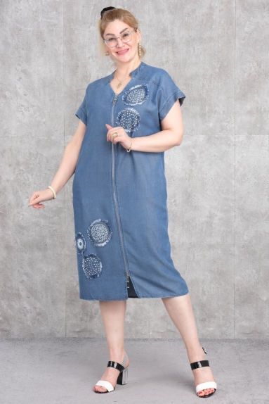 wholesaleKadın Giyim Büyük beden denim elbise